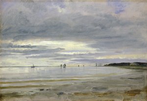Plaża w Blankenese, 8 października 1842 (olej na papierze na pokładzie)